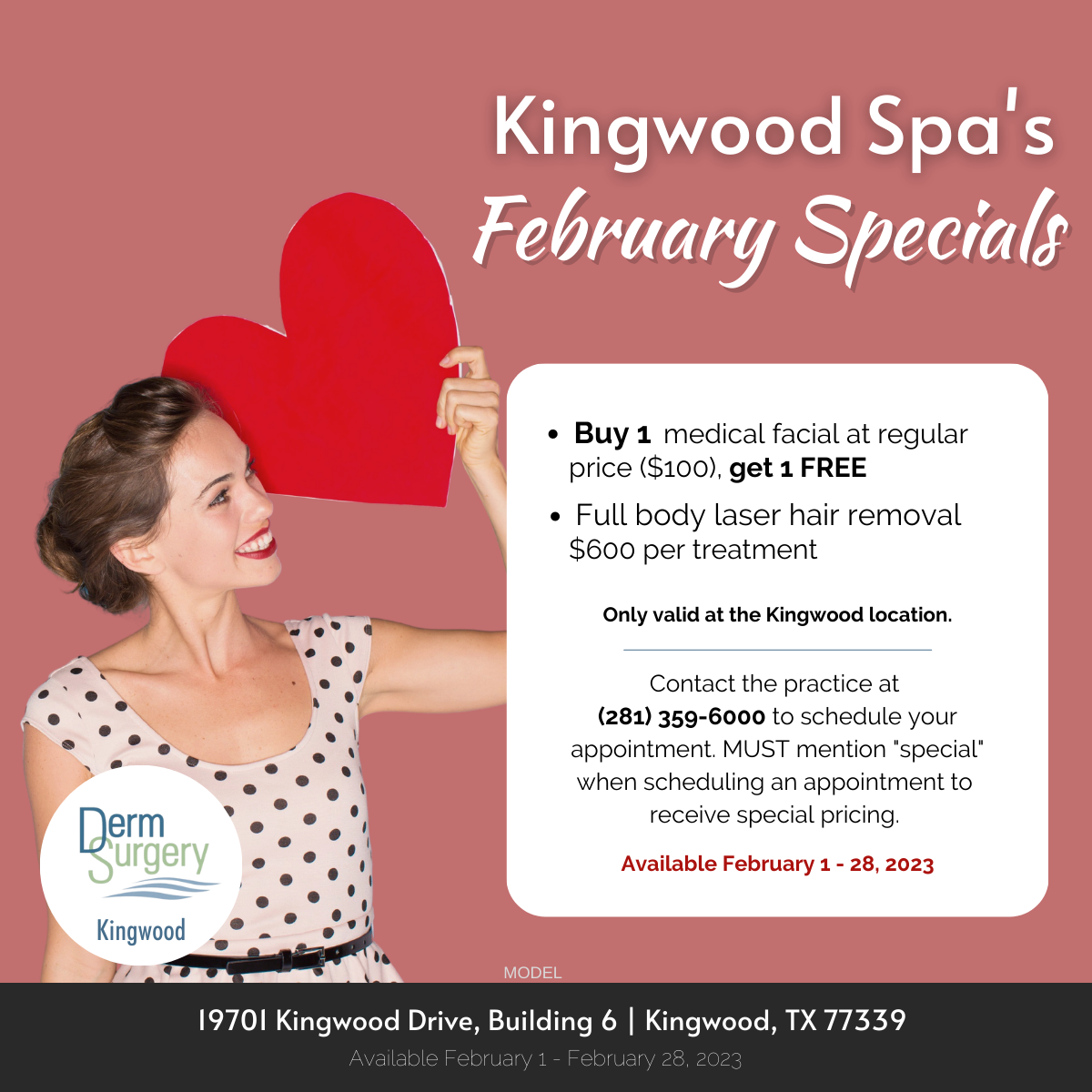 Kingwood Spa s February 2023 Specials DermSurgery Associates