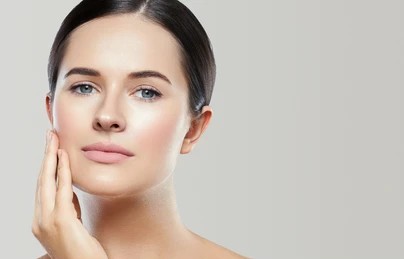 Woman has clean face with smooth skin after HydraFacial.